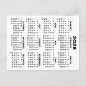 2 Jaar Overzicht Kalender - Basis Minimaal Briefkaart (Achterkant)
