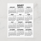 2 Jaar Overzicht Kalender - Basis Minimaal Briefkaart (Voorkant)