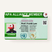 2 jaar PAPA-lidmaatschap van lid-ID-kaart Badge (Voorkant)