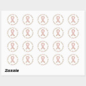 2 jaar roze lint borstkanker overleving ronde sticker (Vel)