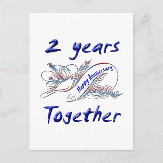 2 jaar samen briefkaart (Voorkant)