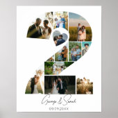 2 jaar samen Fotocollage bruiloft Jubileum Poster (Voorkant)