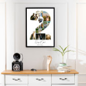 2 jaar samen Fotocollage bruiloft Jubileum Poster