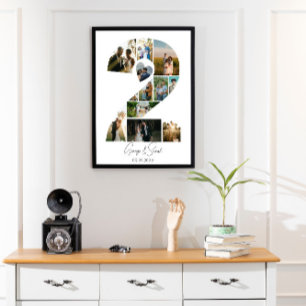 2 jaar samen Fotocollage bruiloft Jubileum Poster