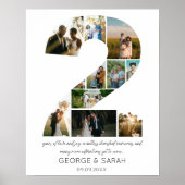 2 jaar samen Fotocollage bruiloft Jubileum Poster (Voorkant)