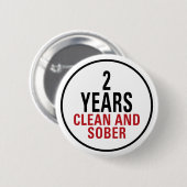2 jaar Schone en Sober Ronde Button 5,7 Cm (Voorkant /achterkant)