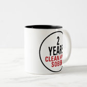 2 jaar Schone en Sober Tweekleurige Koffiemok (Voorkant rechts)