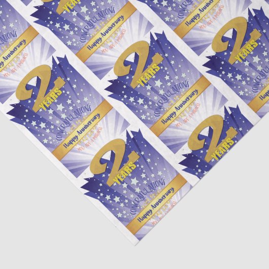 2 jaar sober Jubileum vet cijfer Tissuepapier (Detail)