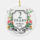 2 jaar Sober Personalized Jubileum Keramisch Ornament (Achterkant)