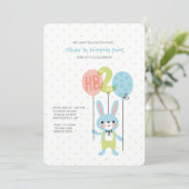 2 jaar Uitnodiging tot geboorte bunny (Staand voorkant)