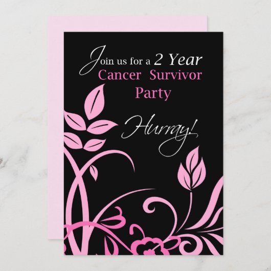 2 jaar Uitnodiging voor een borstkankerfeest (Voorkant / Achterkant)