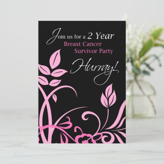 2 jaar Uitnodiging voor een borstkankerfeest (Staand voorkant)