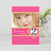 2 jaar Uitnodigingen voor 2-jarige verjaardag Zebr (Staand voorkant)