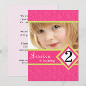 2 jaar Uitnodigingen voor 2-jarige verjaardag Zebr (Voorkant / Achterkant)