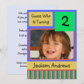 2 jaar Uitnodigingsbrief van het oude verjaardagsf Kaart (Voorkant / Achterkant)