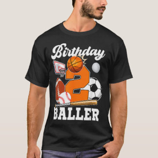2 Jaar Verjaardag Baller 2e Verjaardag Sport T-shirt
