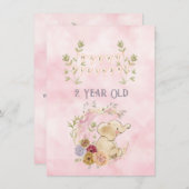 2 jaar verjaardag olifant baby meisje (Voorkant / Achterkant)