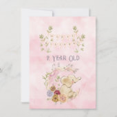 2 jaar verjaardag olifant baby meisje (Voorkant)