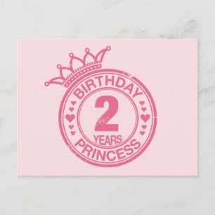 2 jaar - Verjaardag Prinses - roze Briefkaart