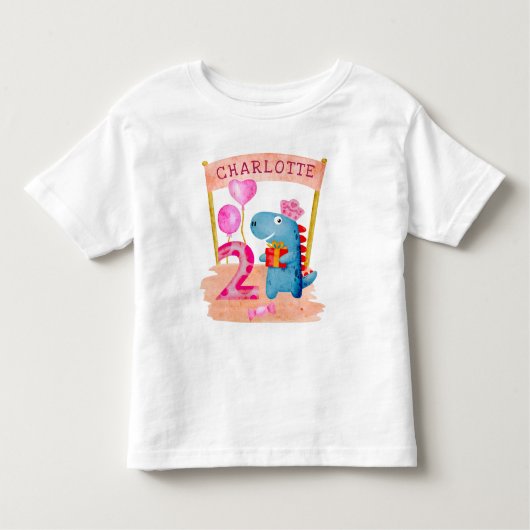 2 jaar verjaardag van de gepersonaliseerde Cute Gi Kinder Shirts (Voorkant)
