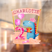 2 jaar verjaardag van de gepersonaliseerde Cute Gi Raamsticker (Vel 2)