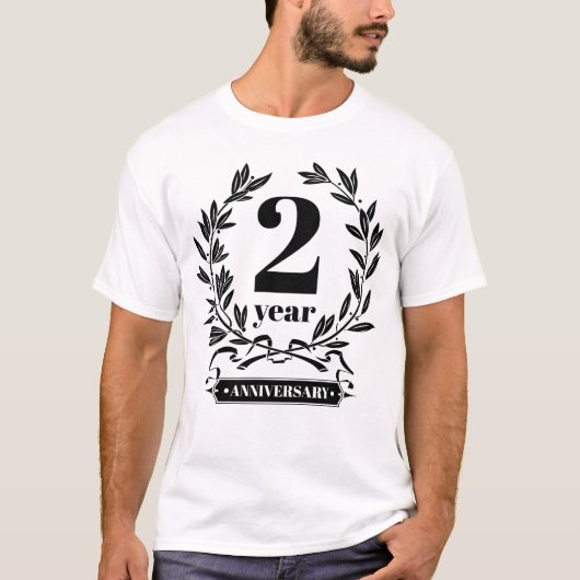 2 jaar vrolijk huwelijk 2e Jubileum cadeau T-shirt (Voorkant)