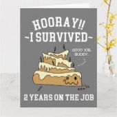 2 Jaar Werkjubileum Werknemer Kaart (Gele Bloem)