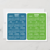 2-Jaars Kalenderweergave - 2027 2028 blauw groen (Voorkant)