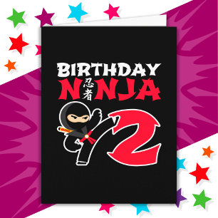 2 jarige Karate Ninja Feestje Kinderen 2de Verjaar Kaart