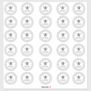 2"Jouw naam hier bewerkbare witte honingkruik bij Sticker