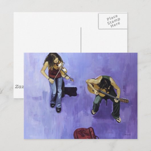 2 jovenes músicos briefkaart (Voorkant / Achterkant)