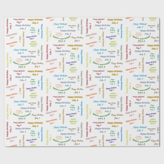 2 juli, cadeaupapier voor thuisdag (Vlak)