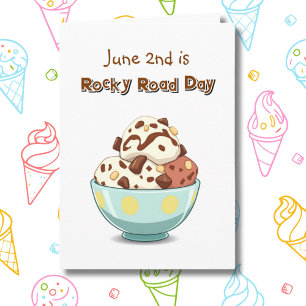 2 juni is de nationale Rocky Road Day kleurplaat Kaart