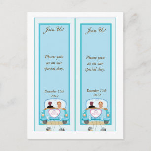 2 Just Married Classic Car Save the Date Bladwijze Briefkaart