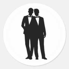 2 kamers silhouet gay paar bruiloft stickers