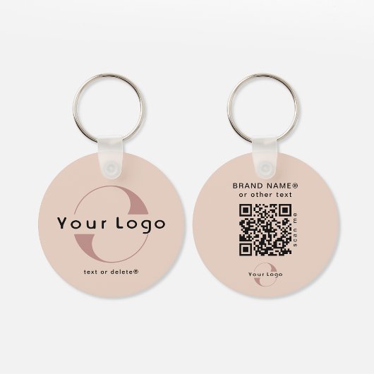 2 kant-en-klare Logo- en QR-code voor blinde bedri Sleutelhanger