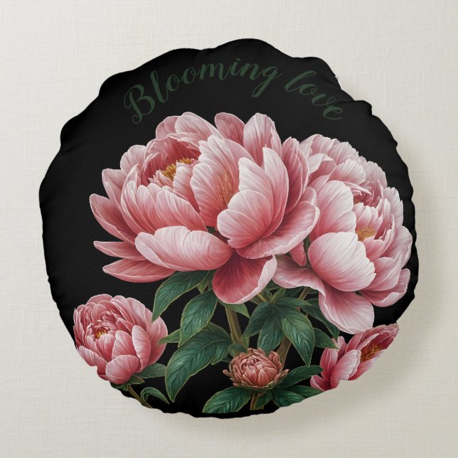 2 kanten zwart & wit Blooming love gooi kussen (Achterkant)