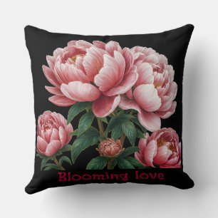 2 kanten zwart & wit Blooming love gooi kussen