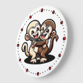 2 Kapuziner Äffchen umarmen sich herzlich Cartoon Grote Klok (Hoek)