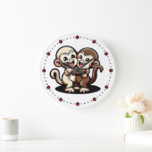 2 Kapuziner Äffchen umarmen sich herzlich Cartoon Grote Klok (Huis)