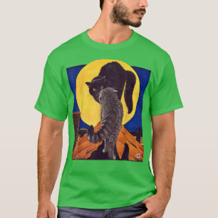 2 Kat Classic Halloween Night Full Moon Creepy Bl T-shirt