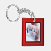 2 Kat Foto Rood Rand Sleutelhanger (Voorkant Links)