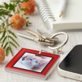2 Kat Foto Rood Rand Sleutelhanger (Voorkant Rechts)