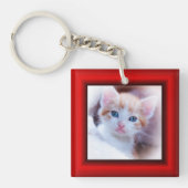 2 Kat Foto Rood Rand Sleutelhanger (Voorkant)