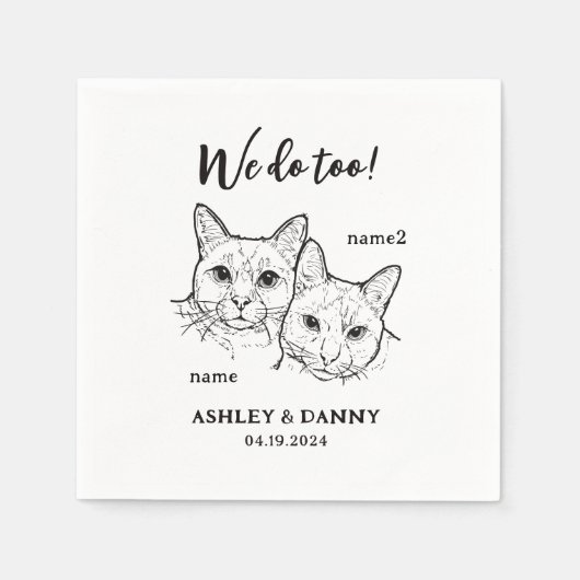 2 katten gezicht huisdier doen we te cocktail brui servet (Voorkant)