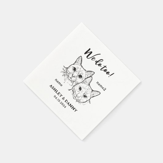2 katten gezicht huisdier doen we te cocktail brui servet (Hoek)