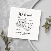 2 katten gezicht huisdier doen we te cocktail brui servet