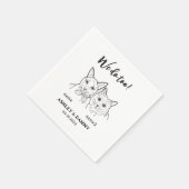 2 katten gezicht huisdier doen we te cocktail brui servet (Hoek)