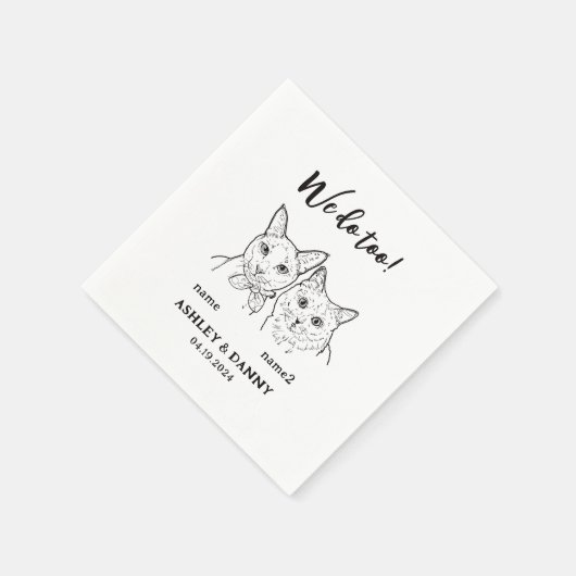 2 katten gezicht huisdier doen we te cocktail brui servet (Hoek)