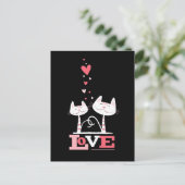 2 katten in de liefde | Valentijn thema Briefkaart (Staand voorkant)